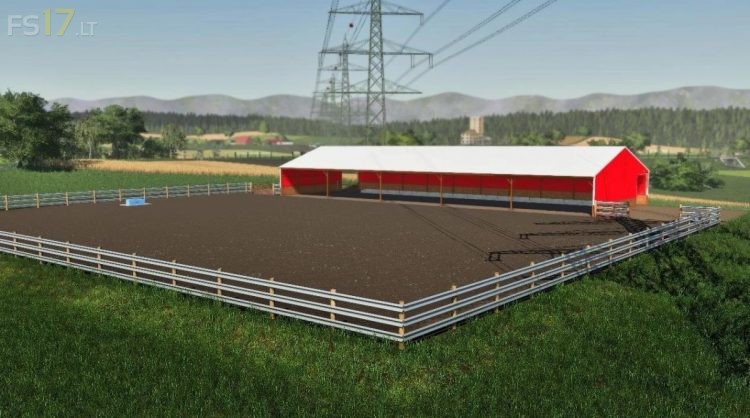 American Cattle Barn with Pasture v 1.0 - FS19 mods