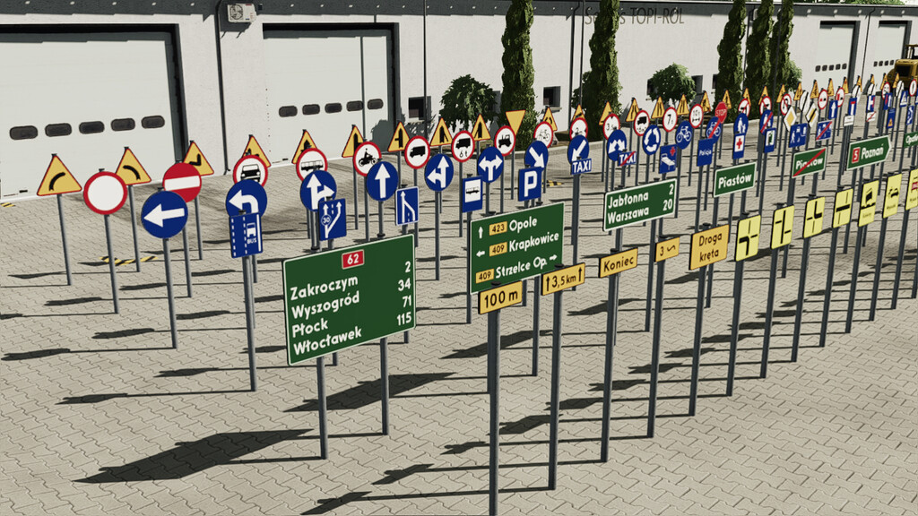 Polish Road Signs Pack (Prefab) v 1.0 - Farming Simulator 22 mods