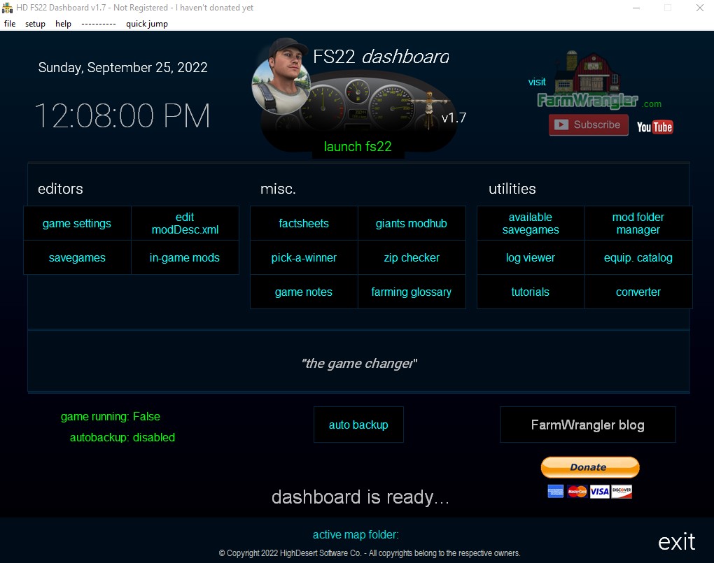 FS22 Dashboard v 1.8