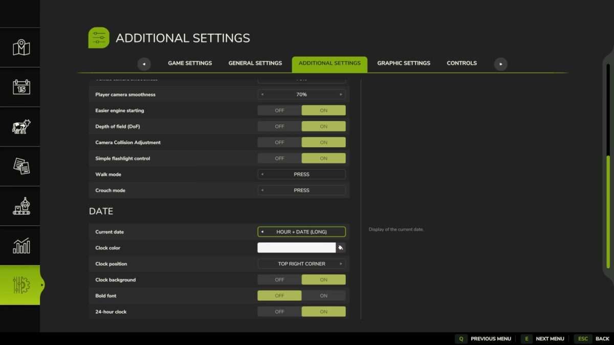 Additional Game Settings v 1.0.0.4