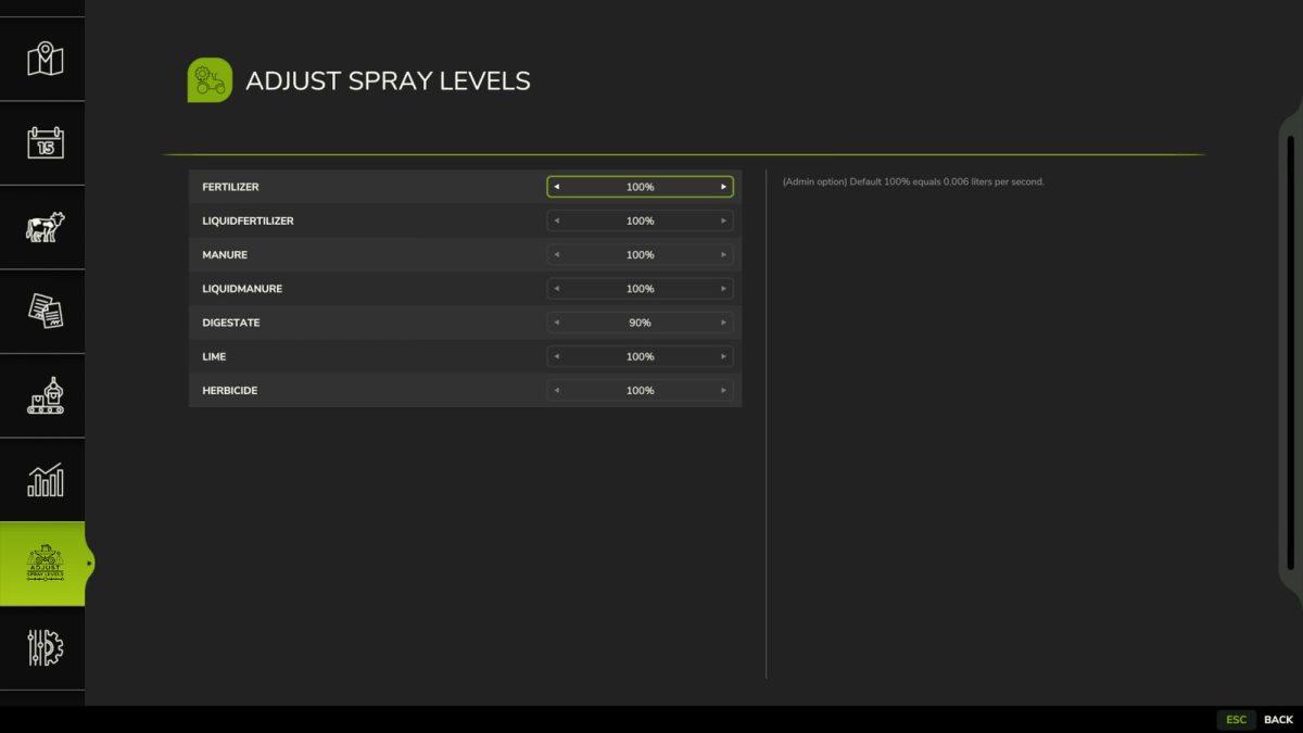 Adjust Spray Levels v 1.0