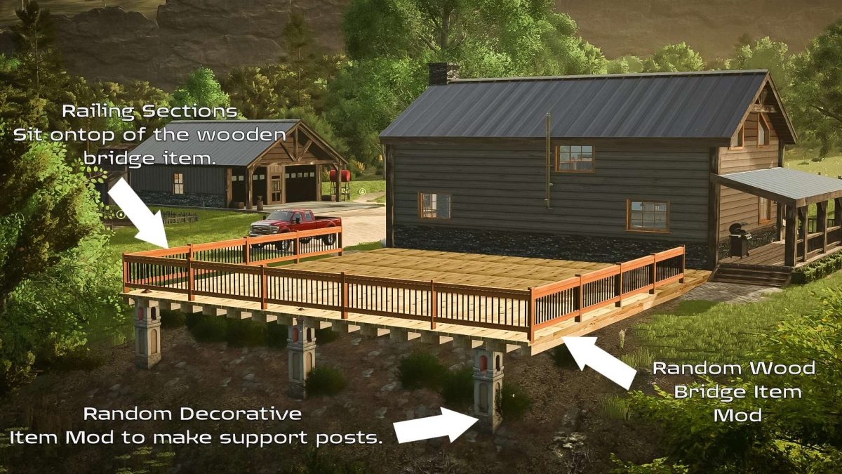 Wooden Deck Railing Section v 1.0