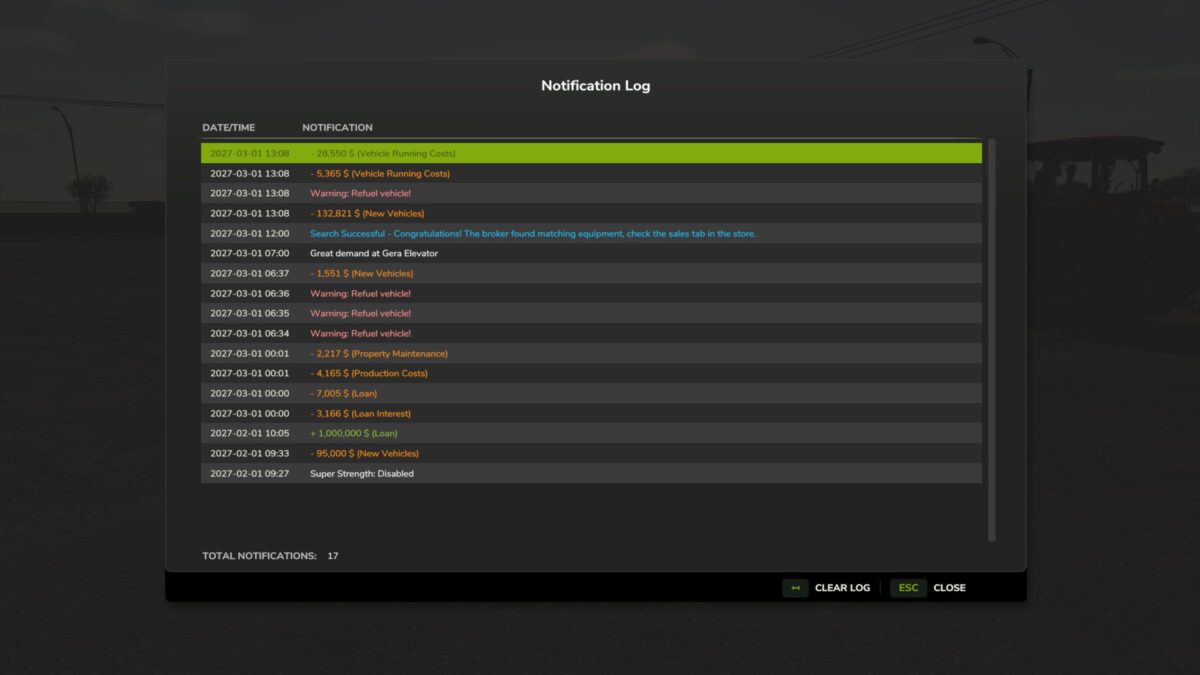 Notification Log v 1.0.1.0