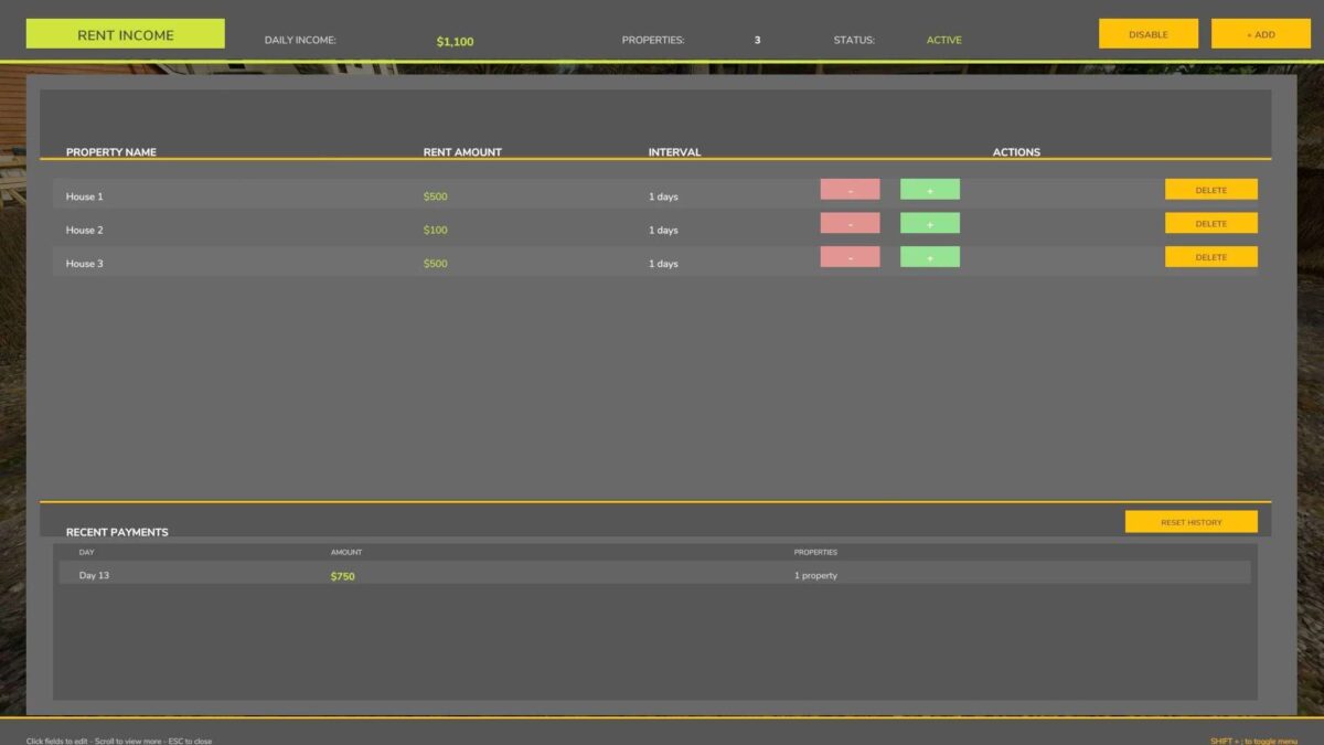 Rent Income Manager v 1.0