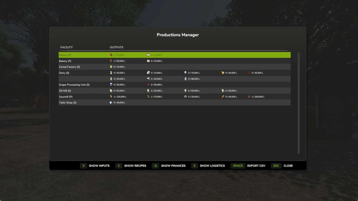 Productions Manager v 1.0