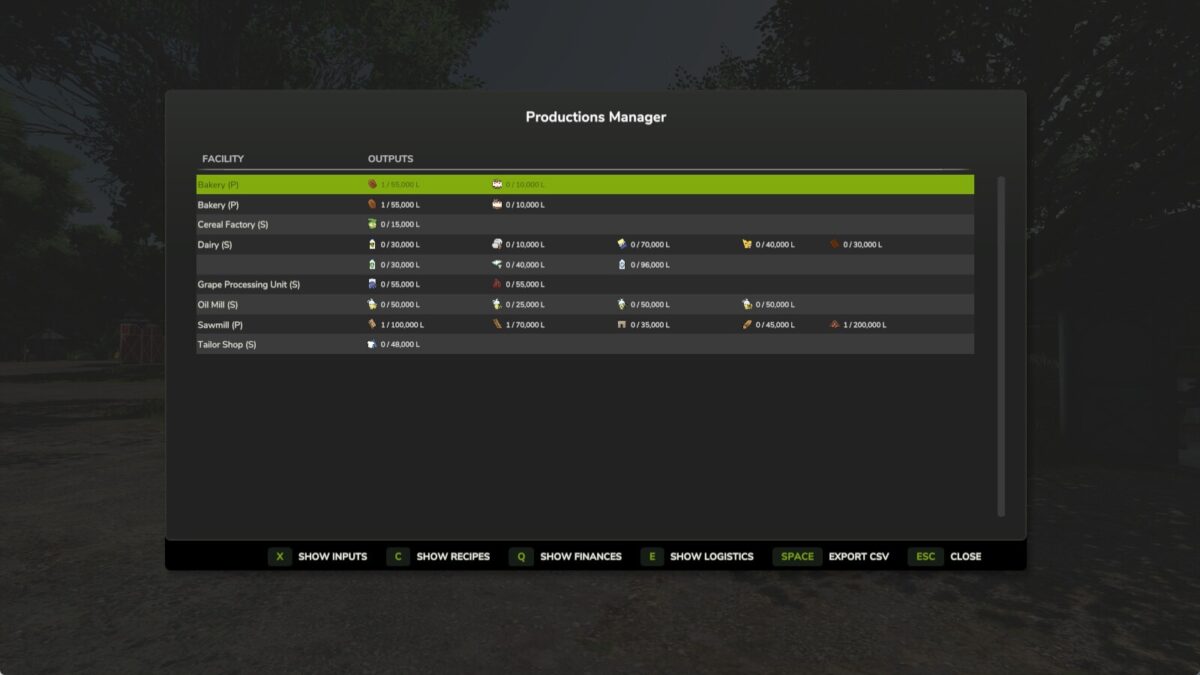 Productions Manager v 1.0.0.1