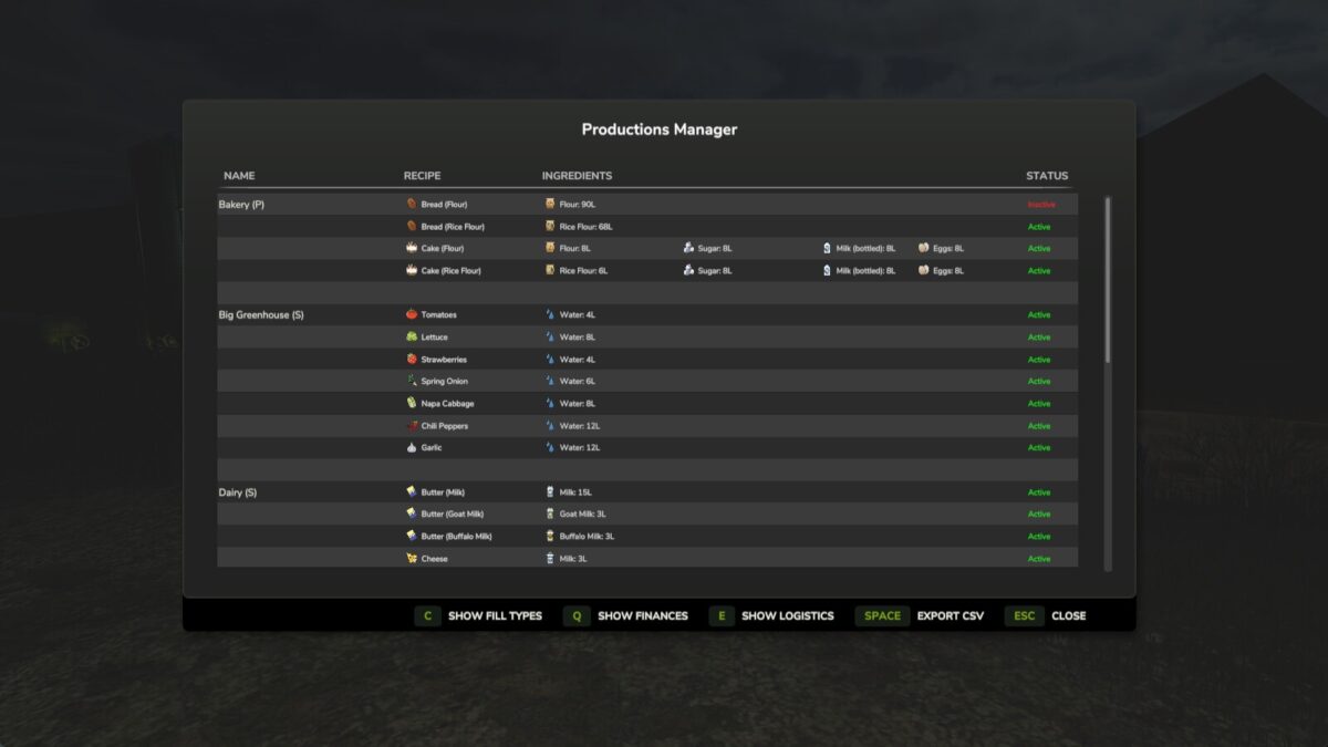 Productions Manager v 1.0.0.1