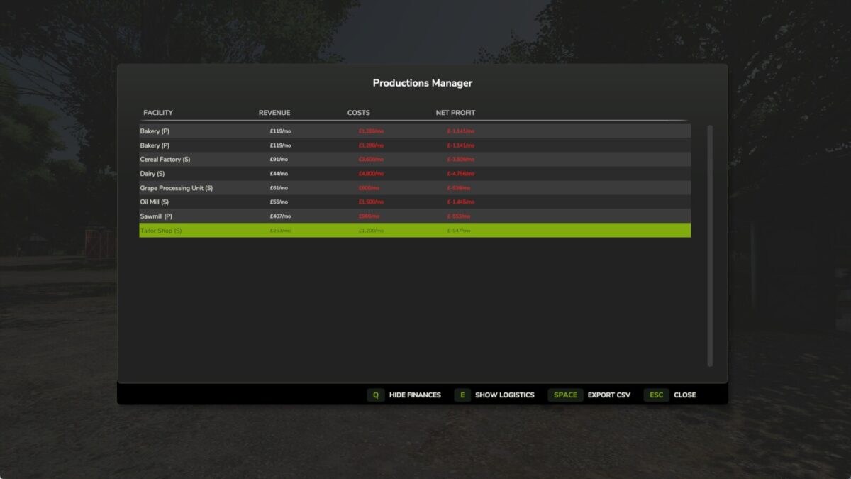Productions Manager v 1.0.0.1