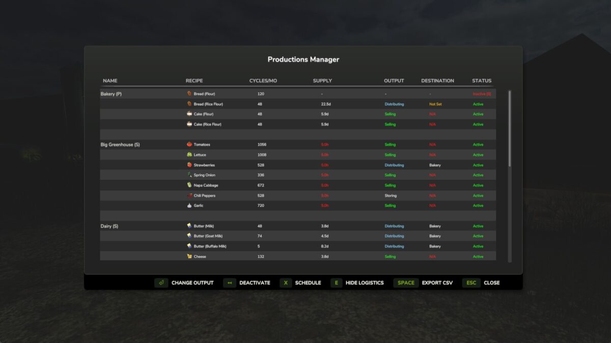 Productions Manager v 1.0.0.1