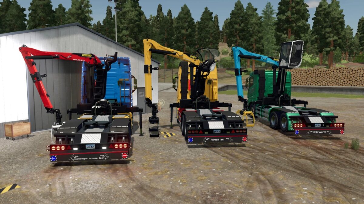 Volvo FH 16 Forestry Z-Crane Semi Trucks Pack v 1.0