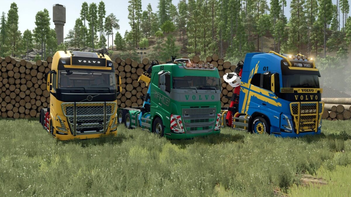 Volvo FH 16 Forestry Z-Crane Semi Trucks Pack v 1.0