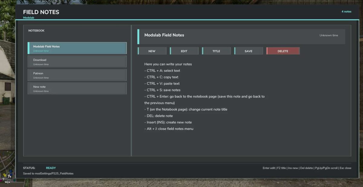 Field Notes v 1.3