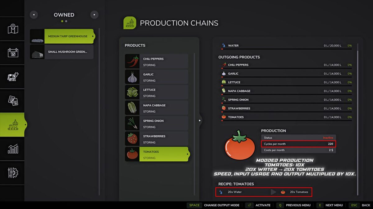 Greenhouse Production Control v 1.0