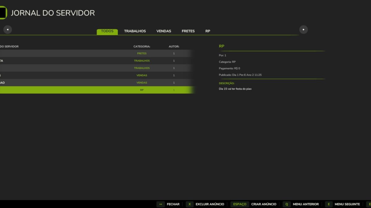 Server Journal v 1.0