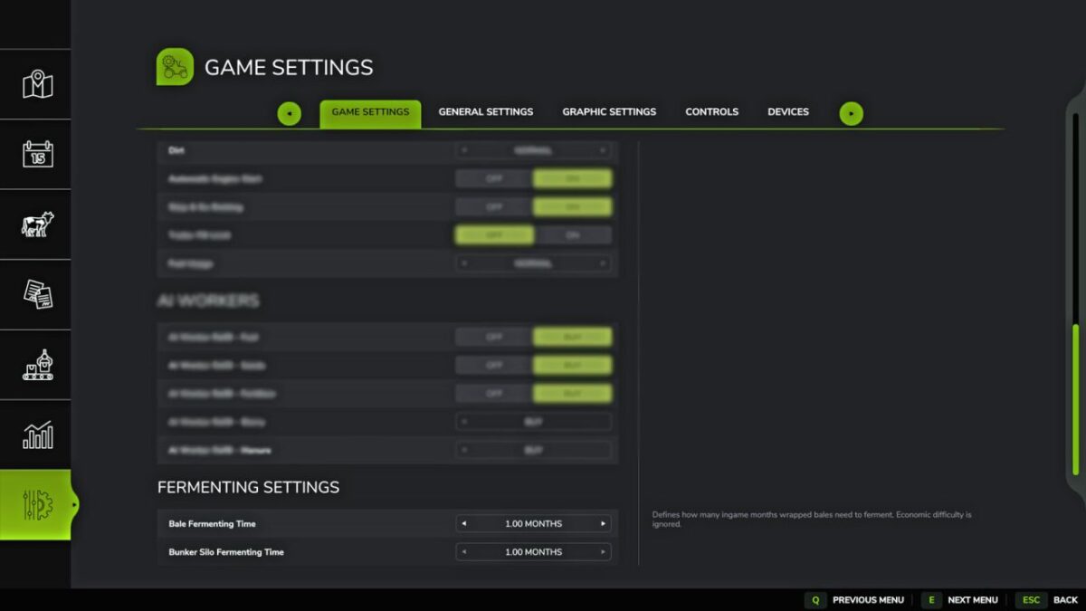 Silage Fermenting Settings v 1.0