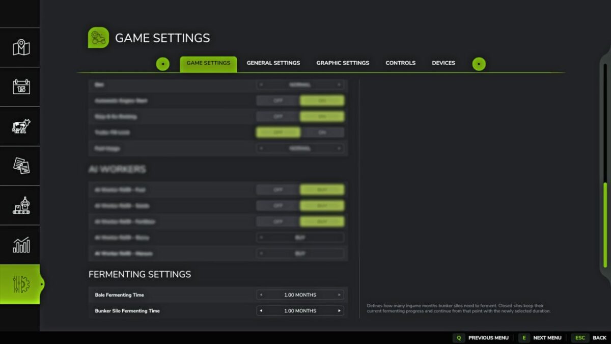 Silage Fermenting Settings v 1.0