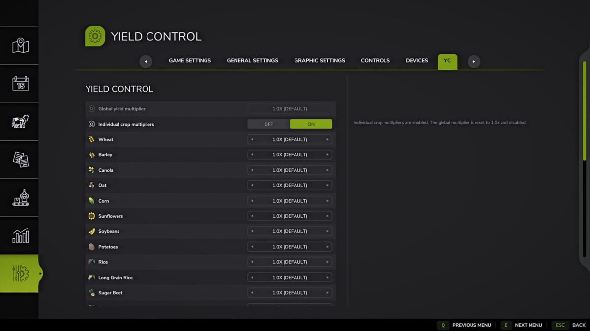 Yield Control v 2.0.0.1