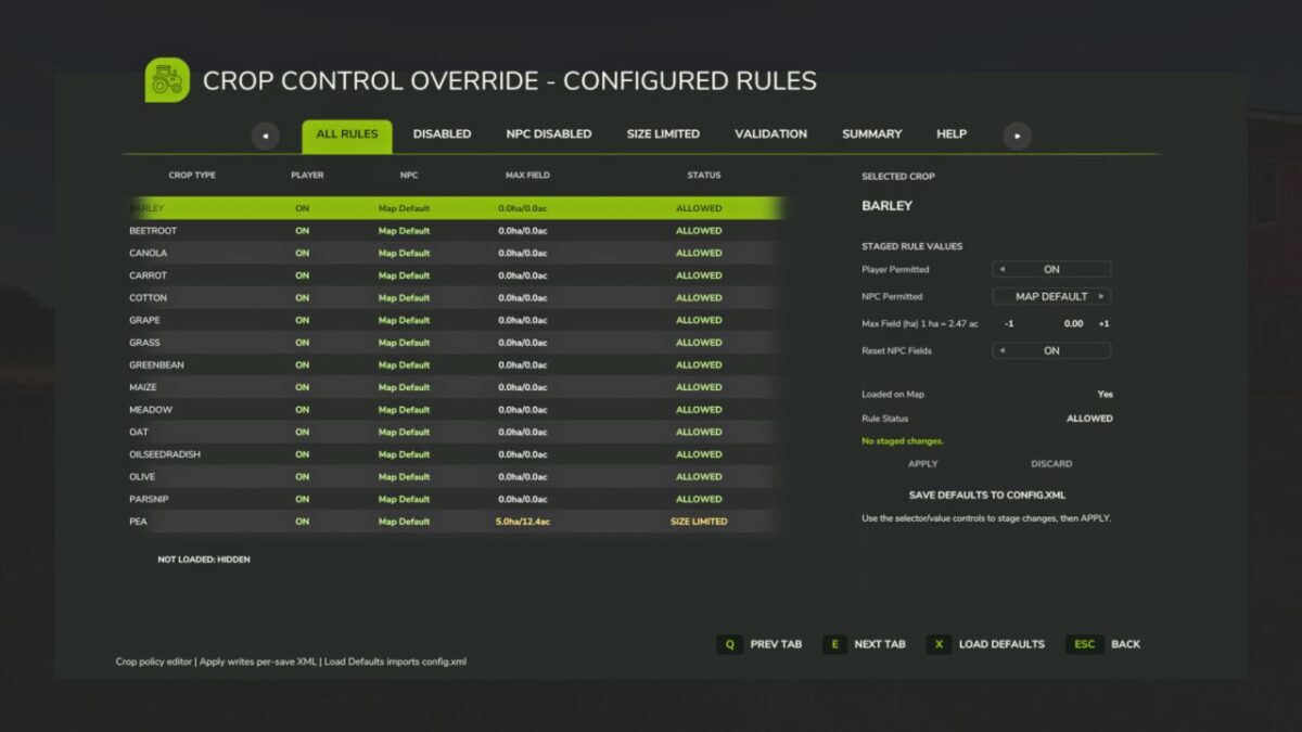 Crop Control Override v 2.0.3.5