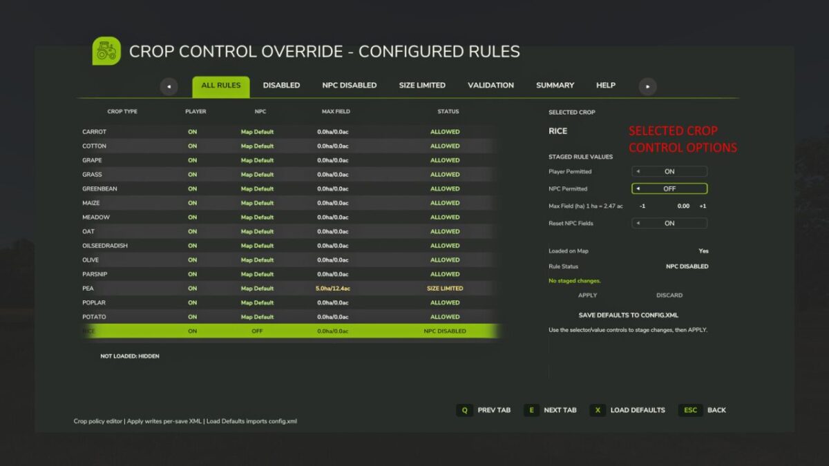 Crop Control Override v 2.0.3.5