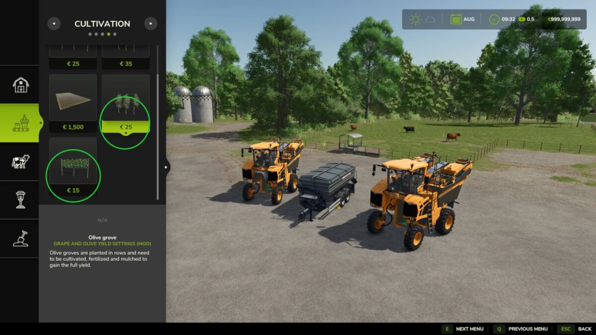 Grape and Olive Yield Settings v 1.0