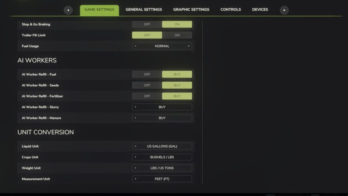 Imperial System Conversion Settings v 1.0
