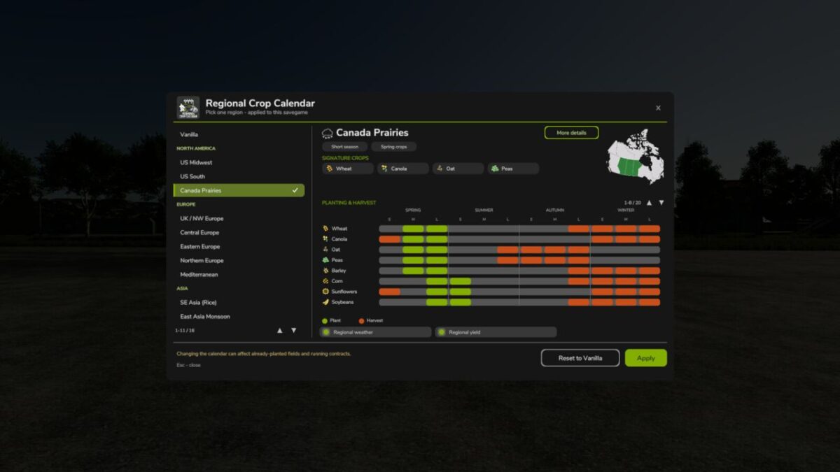 Regional Crop Calendar v 1.0