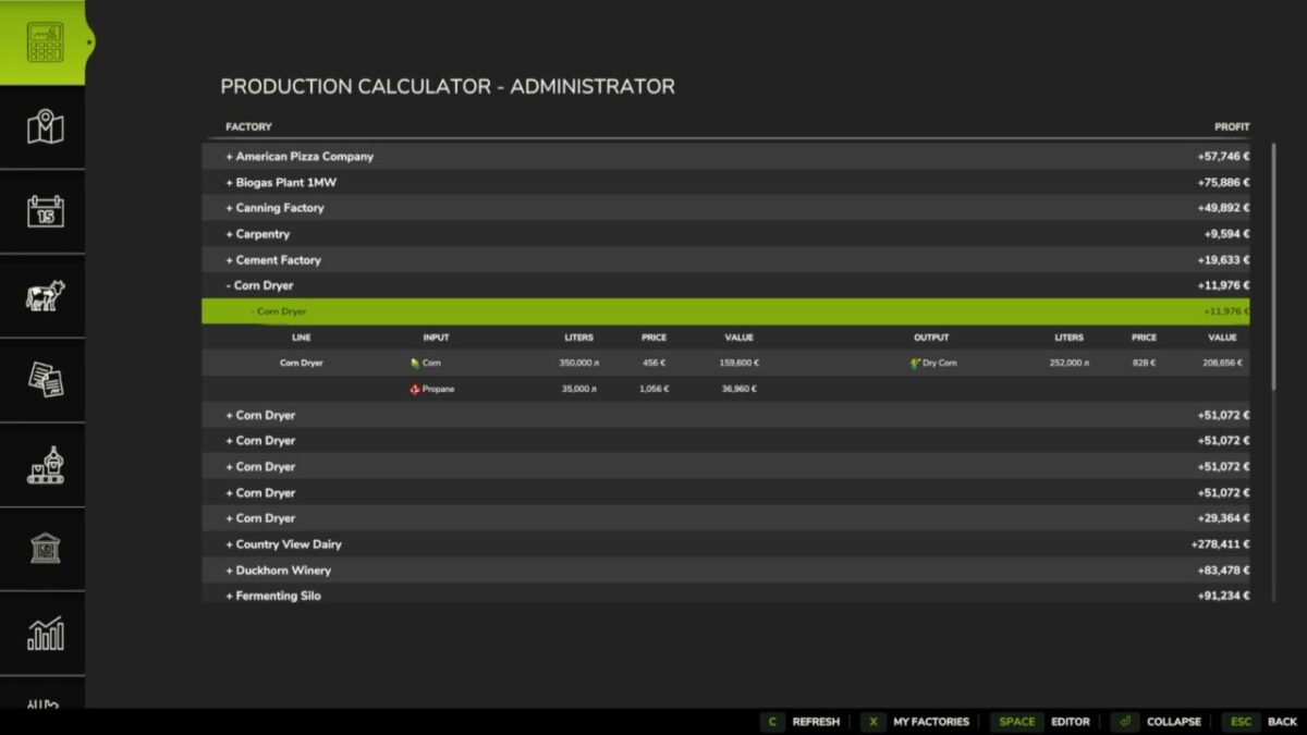 Factory Profit Calculator v 1.0.0.1