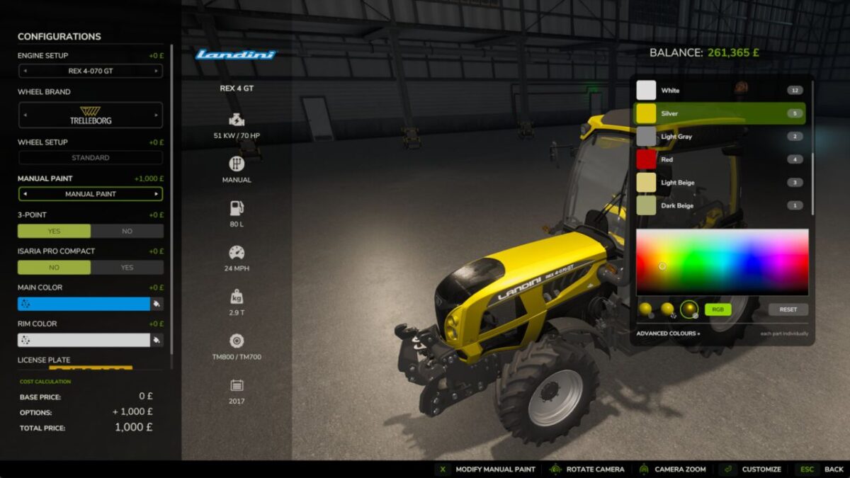 Manual Paint – Per Material Vehicle Colours v 1.0