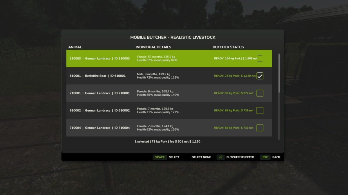 Mobile Butcher – Realistic Livestock Addon v 1.1.0.6