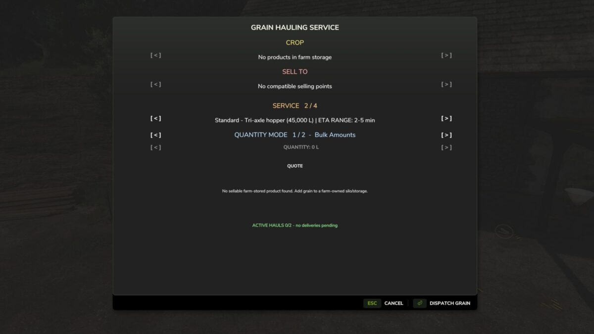 Grain Hauling Service v 0.4.8.9