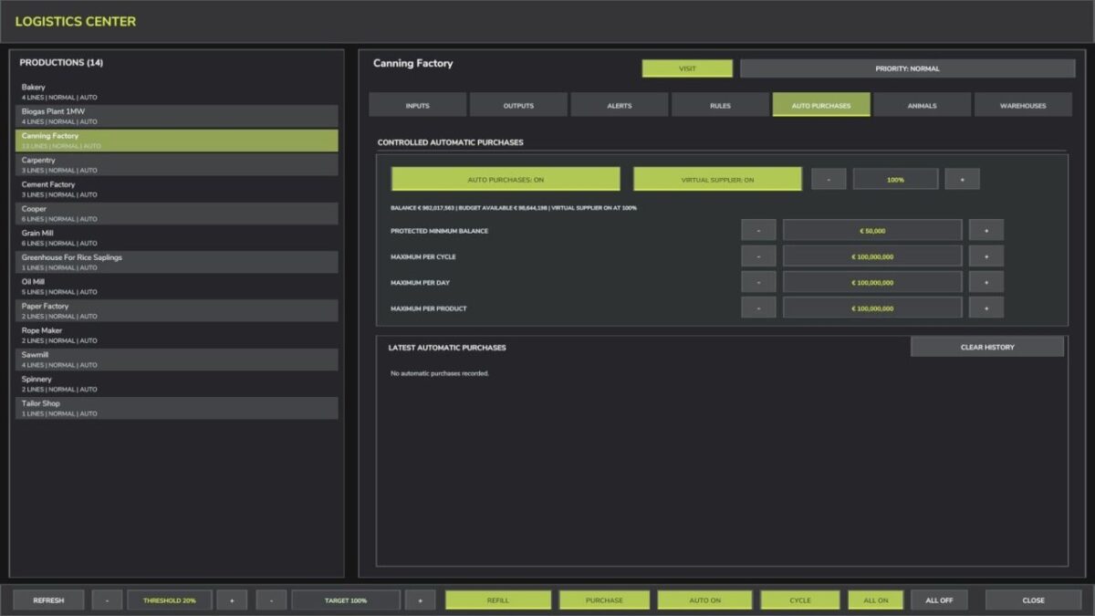 Production Supply Manager v 1.0