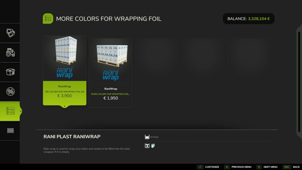 More Colors for Wrapping Film v1.0